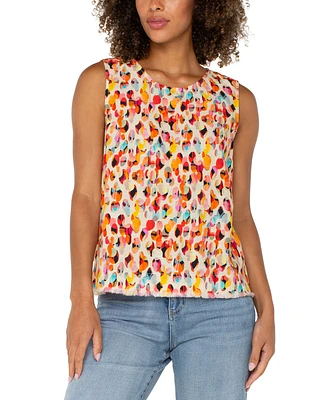 Liverpool Los Angeles Women's Printed Button-Back Sleeveless Top