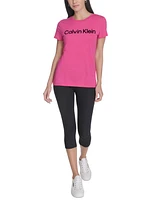Calvin Klein Performance Women's Flocked-Logo Crewneck T-Shirt