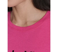 Calvin Klein Performance Women's Flocked-Logo Crewneck T-Shirt