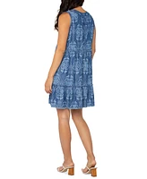 Liverpool Los Angeles Petite Printed Frayed Dress