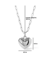 Ana Luisa - Puffed Heart Necklace - Lev Silver