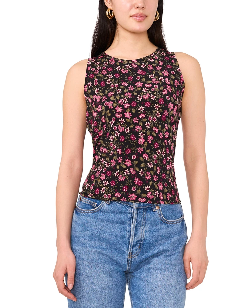 Vince Camuto Women's Printed Keyhole-Back Tank Top
