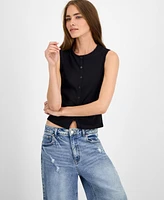 Madden Girl Juniors' Faux Button-Front Tank