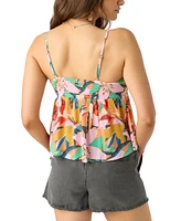 O'Neill Juniors' Reeta Printed Crinkled Sleeveless Top