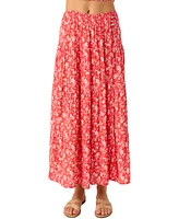 O'Neill Juniors' Luciana Printed Smocked-Waist Tiered Skirt