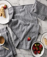 Martha Stewart Honeycomb Chambray Textured Cotton Kitchen Towel Set