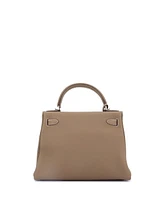 Pre-Owned Hermes Kelly 28 Handbag Grey Togo with Palladium Hardware