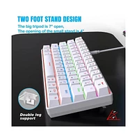 60% Mechanical Gaming Keyboard, Red Switch, Wired Gaming Colorful Backlit Gaming Keyboard, Pudding Keycaps Compact