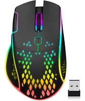 Wireless Gaming Mouse, C30 Silent Click Wireless Rechargeable Gaming Mouse, 3 Level Adjustable Dpi (black)
