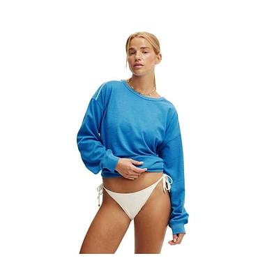 Cotton On Women's Rib Long Sleeve Beach Top