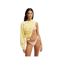 Cotton On Women's Rib Long Sleeve Beach Top