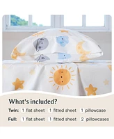 LuxClub 4 Pc Full Sheet Set Soft Microfiber, Wrinkle-Free, Machine Washable, Toddler Bedding for Girls, Boys, Teens