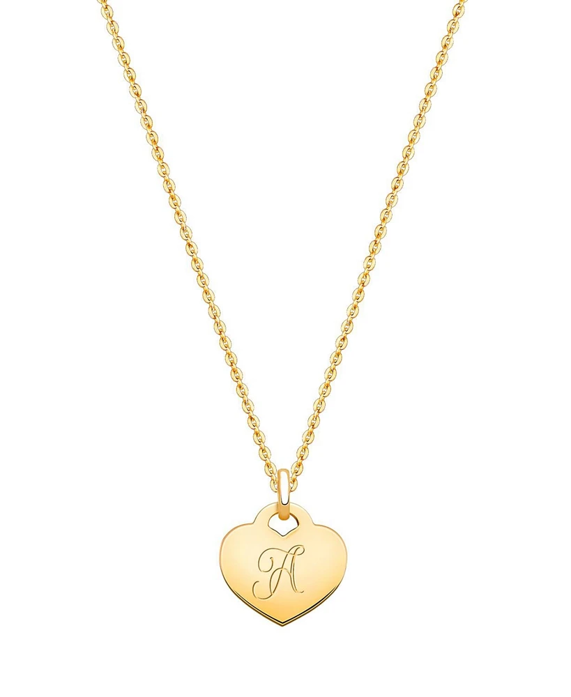 Tiny Blessings Girls Children's 14k gold Heart & Engraved Initial 12-14" Necklace