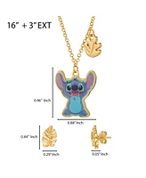 Disney Stitch Jewelry Set - Stitch Necklace and Leaf Earrings
