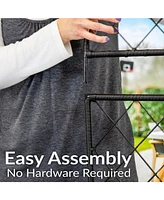 3-Section Tall Wicker Planter Box with Trellis - 3 Removable Plastic Inserts - Raised Garden Bed with Trellis - 33" W x 11.75" D x 57.75" H