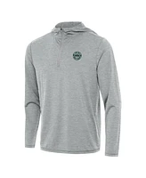 Antigua Men's Heather Gray Tgl The Bay Golf Club Tidy Quarter-Zip Hoodie