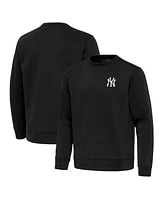 Antigua Men's Black New York Yankees Relevant Lightweight Pullover Sweatshirt