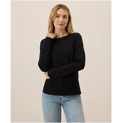 Pact Women's Organic Cotton Luxe Stretch Jersey Long Sleeve Tee