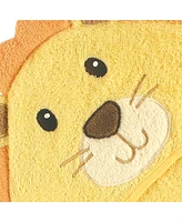 Luvable Friends Baby Unisex Cotton Animal Face Hooded Towel, Lion, One Size