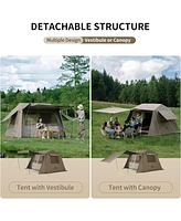 Naturehike Village Camping Tent, 4 Person Tents for Camping, 60S Easy Setup Instant Tent for Family Camping, Car Camping