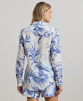 Lauren Ralph Petite Relaxed-Fit Paisley Linen Shirt