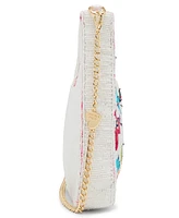 Betsey Johnson Beaded Floral Satchel Bag