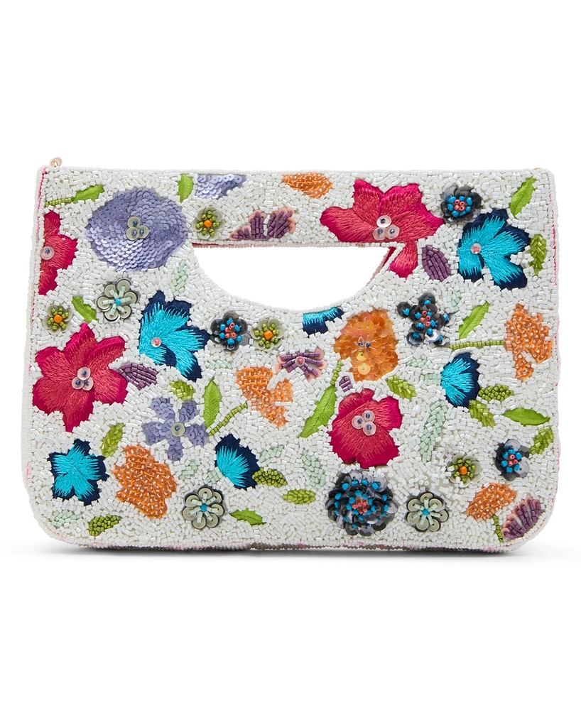 Betsey Johnson Beaded Floral Satchel Bag