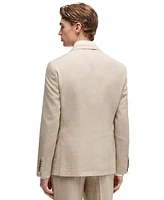 Boss by Hugo Men's Linen-Blend Slim-Fit Checked Suit