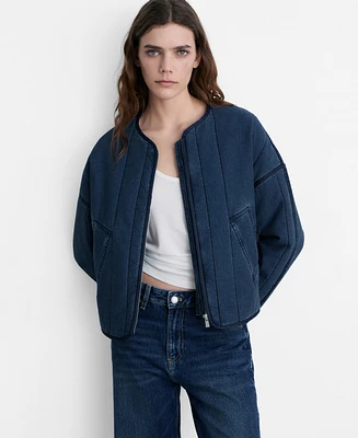 Mango Women's Zipper Cotton Jacket