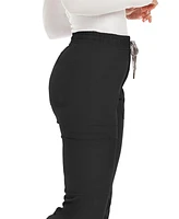 Medichic Plus Terri Stretch Straight Leg Six Pocket Cargo Scrub Pants, Black, 2X Large