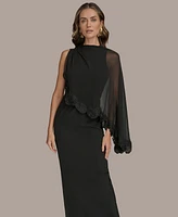 Donna Karan New York Women's Chiffon-Cape-Overlay Gown