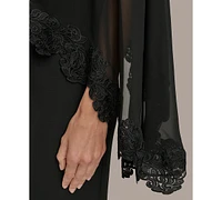 Donna Karan New York Women's Chiffon-Cape-Overlay Gown