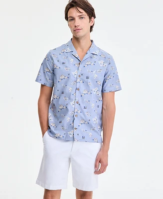 Nautica Men's Classic-Fit Printed Button-Down Camp Shirt