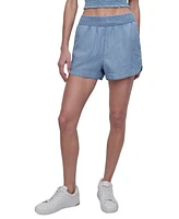 Dkny Jeans Women's Chambray High Rise Dolphin-Hem Shorts - FJZ