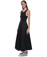 Dkny Jeans Women's Mixed-Media Tank Dress - BLK