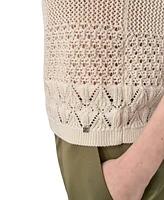 Dkny Jeans Women's Mixed-Stitch Short-Sleeve Sweater - G0H