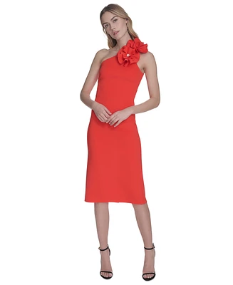 Eliza J Women's One-Shoulder Rosette-Trim Dress