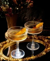 The Wine Savant Khen Art Deco Shatterproof Coupe Glasses, Set of 2