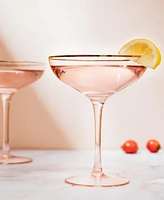 The Wine Savant Gilded Rim Coupe Glasses, Set of 2