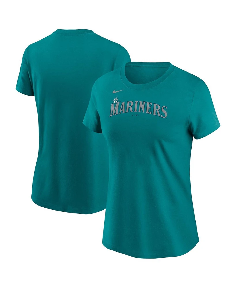 Nike Women's Aqua Seattle Mariners Wordmark T-Shirt