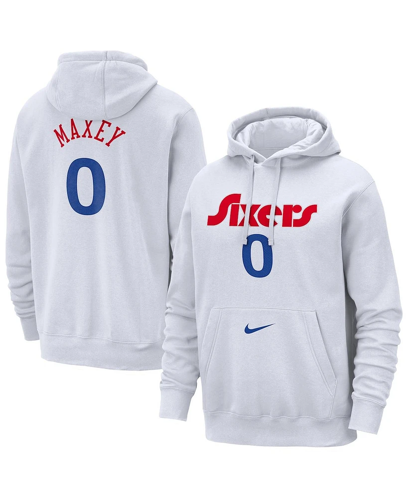 Nike Men's Tyrese Maxey White Philadelphia 76ers 2024/25 City Edition Name Number Pullover Hoodie