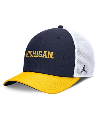 Jordan Men's Navy/Maize Michigan Wolverines Rise Adjustable Trucker Hat