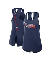 Nike Women's Navy Atlanta Braves Crisscross Performance Tank Top