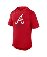 Nike Men's Red Atlanta Braves Tri-Blend Performance Hoodie T-Shirt