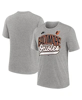 Nike Men's Heather Gray Baltimore Orioles Cooperstown Collection Retro Tri-Blend T-Shirt