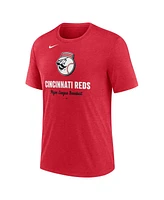 Nike Men's Heather Red Cincinnati Reds Logo Tri-Blend T-Shirt
