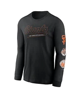 Nike Men's Black San Francisco Giants Cooperstown Collection Knockout Long Sleeve T-Shirt