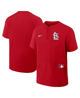 Nike Men's Red St. Louis Cardinals Authentic Collection Raglan Short Sleeve Windshirt