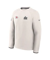 Nike Men's Cream Kansas City Chiefs Super Bowl Lix Opening Night Tech Fleece Pullover Sweatshirt