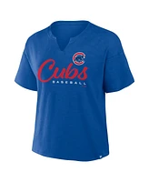 Fanatics Women's Royal Chicago Cubs Fan Fave Stadium Slub T-Shirt